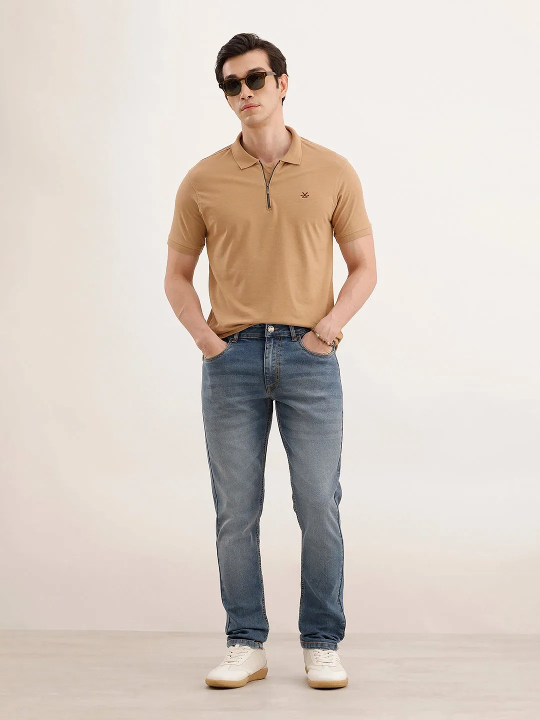 Faded Slim Fit Denim Jeans | Light Blue sold by Wrogn product image thumbnail 2