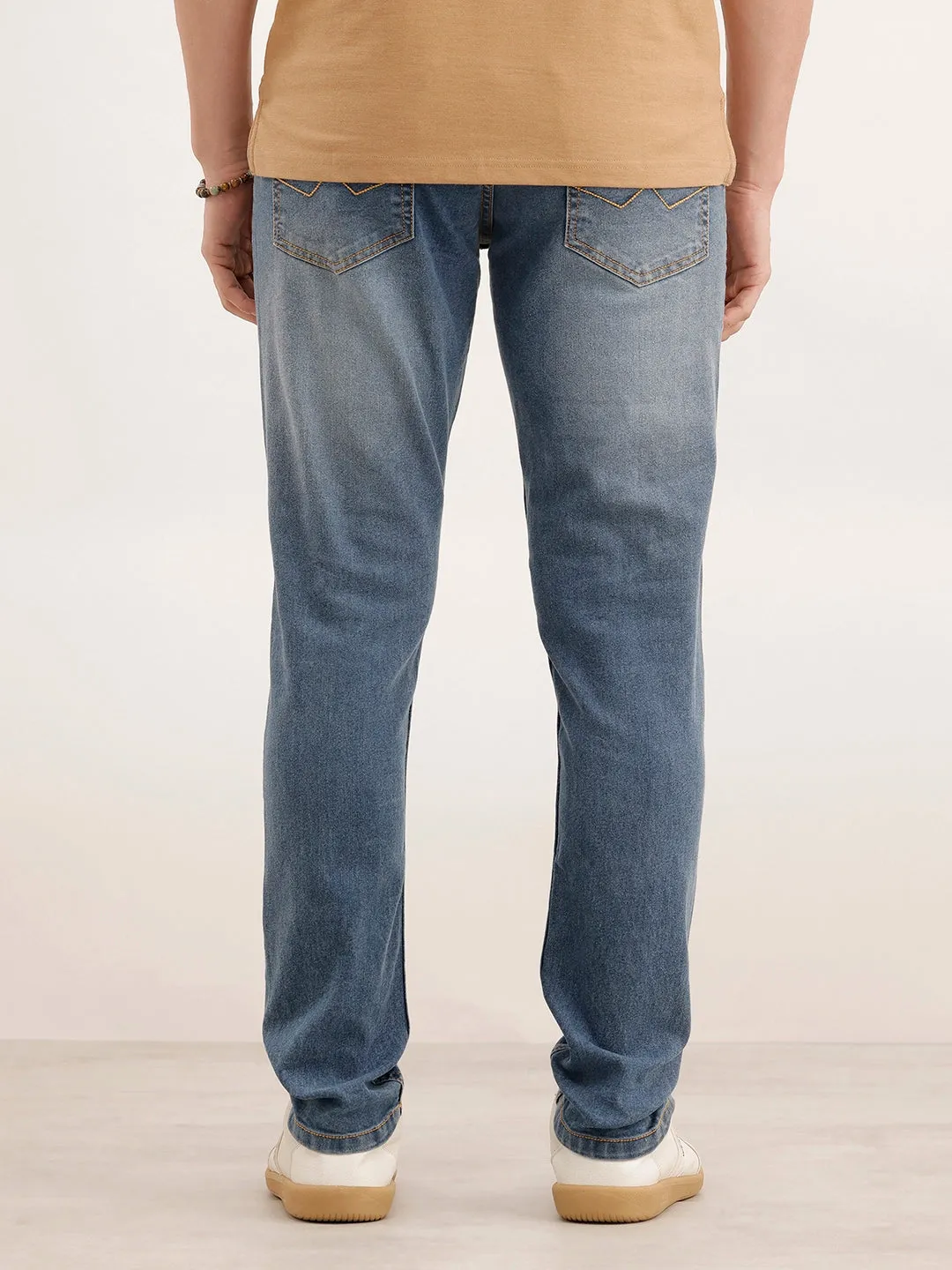 Faded Slim Fit Denim Jeans | Light Blue sold by Wrogn product image thumbnail 3