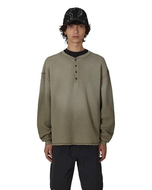 Bee Sun Faded Organic Waffle Serafino Long Sleeve made by Roa Hiking