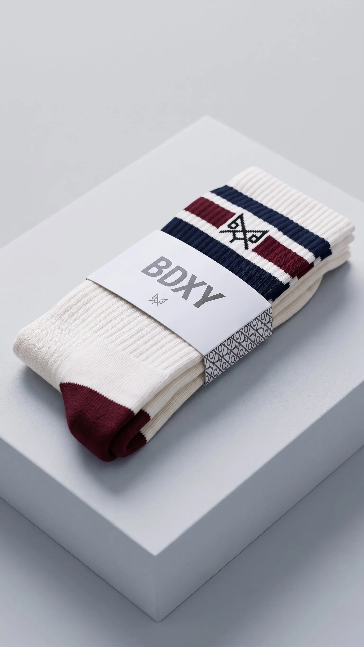 "The Runner" socks | stripes burgundy sold by BDXY product image thumbnail 2
