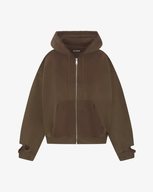 DISTRESSED ZIPPED HOODIE sold by Cole Buxton