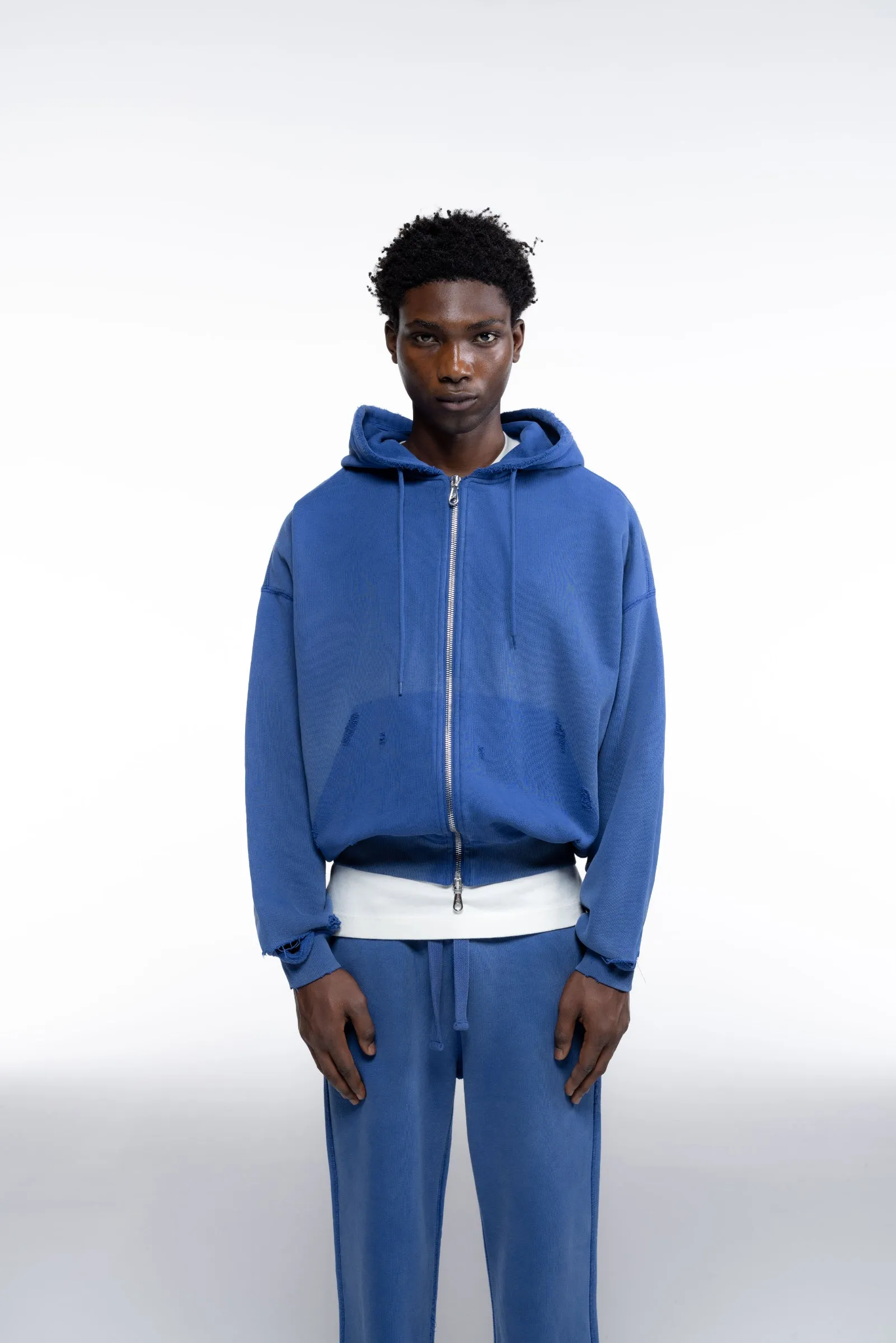 DISTRESSED ZIPPED HOODIE sold by Cole Buxton product image thumbnail 3