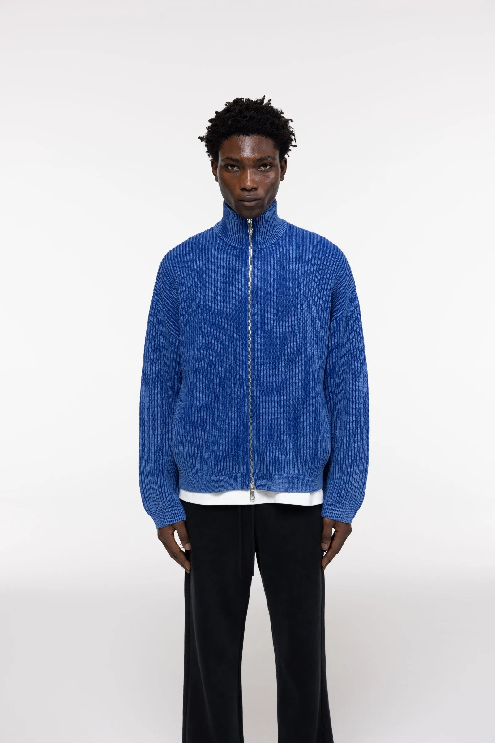 ACID WASH KNIT ZIP THROUGH sold by Cole Buxton product image thumbnail 4