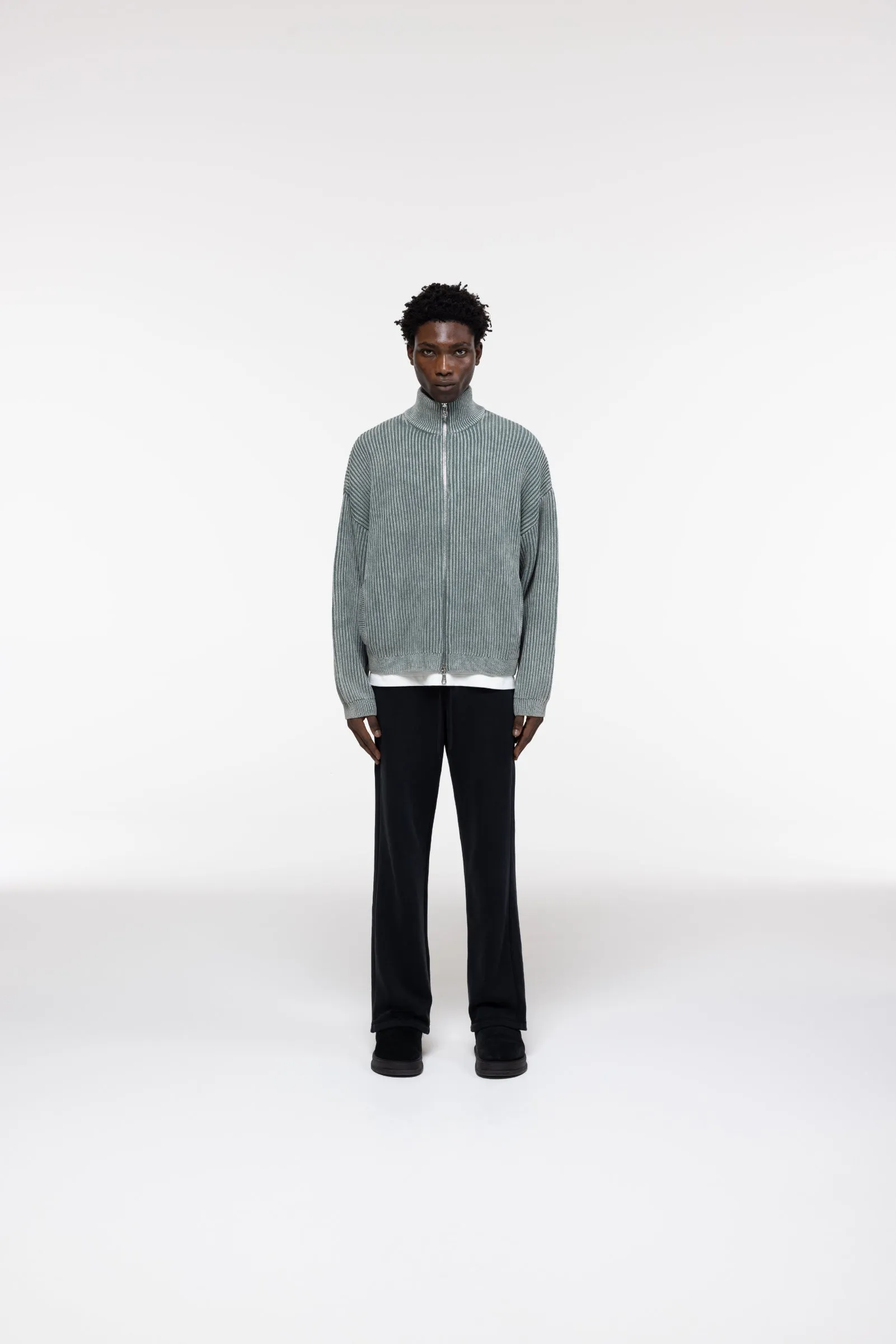 ACID WASH KNIT ZIP THROUGH sold by Cole Buxton product image thumbnail 2