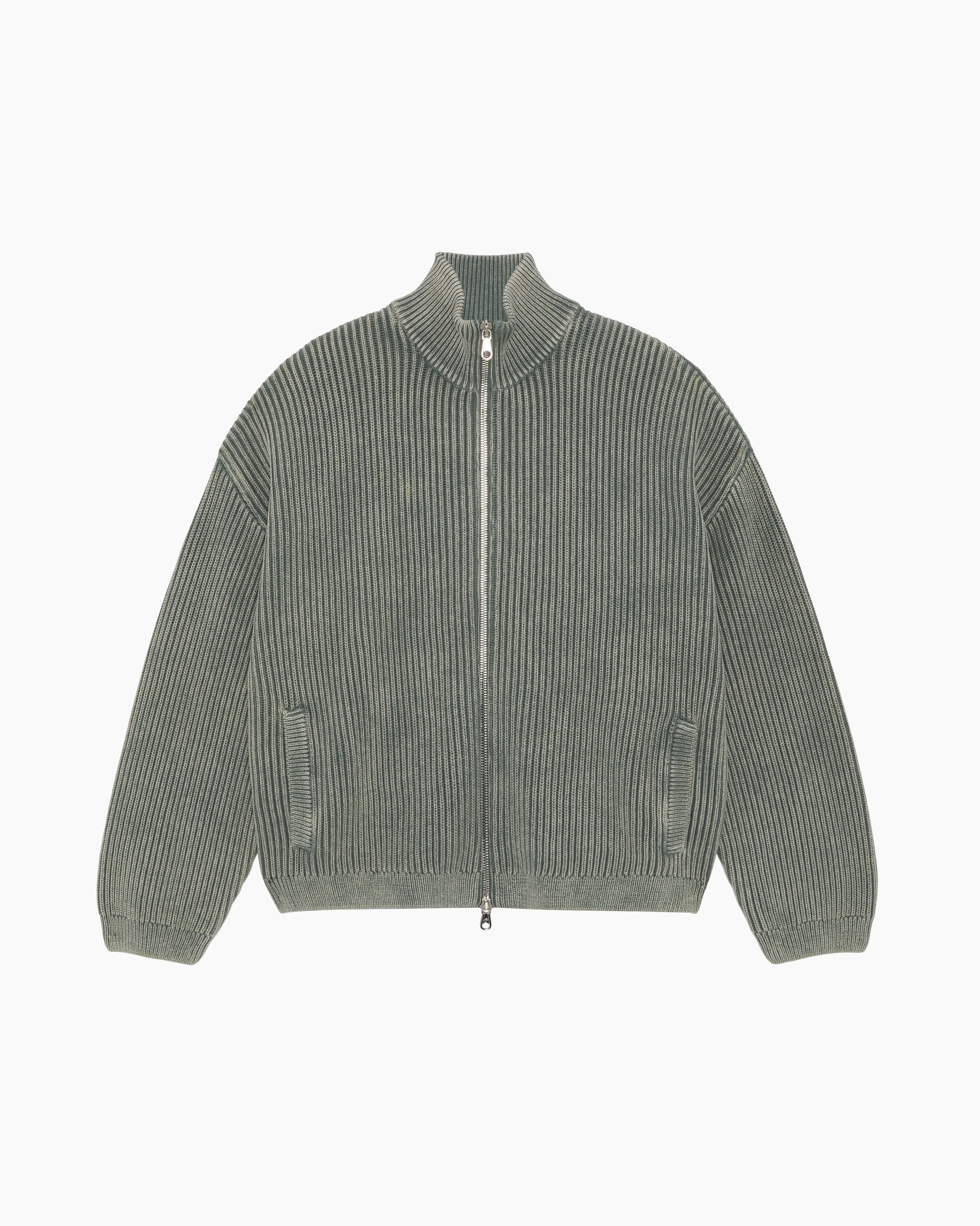 ACID WASH KNIT ZIP THROUGH sold by Cole Buxton