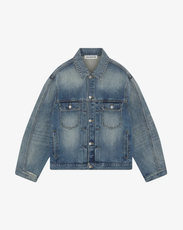 PLEATED DENIM JACKET sold by Cole Buxton
