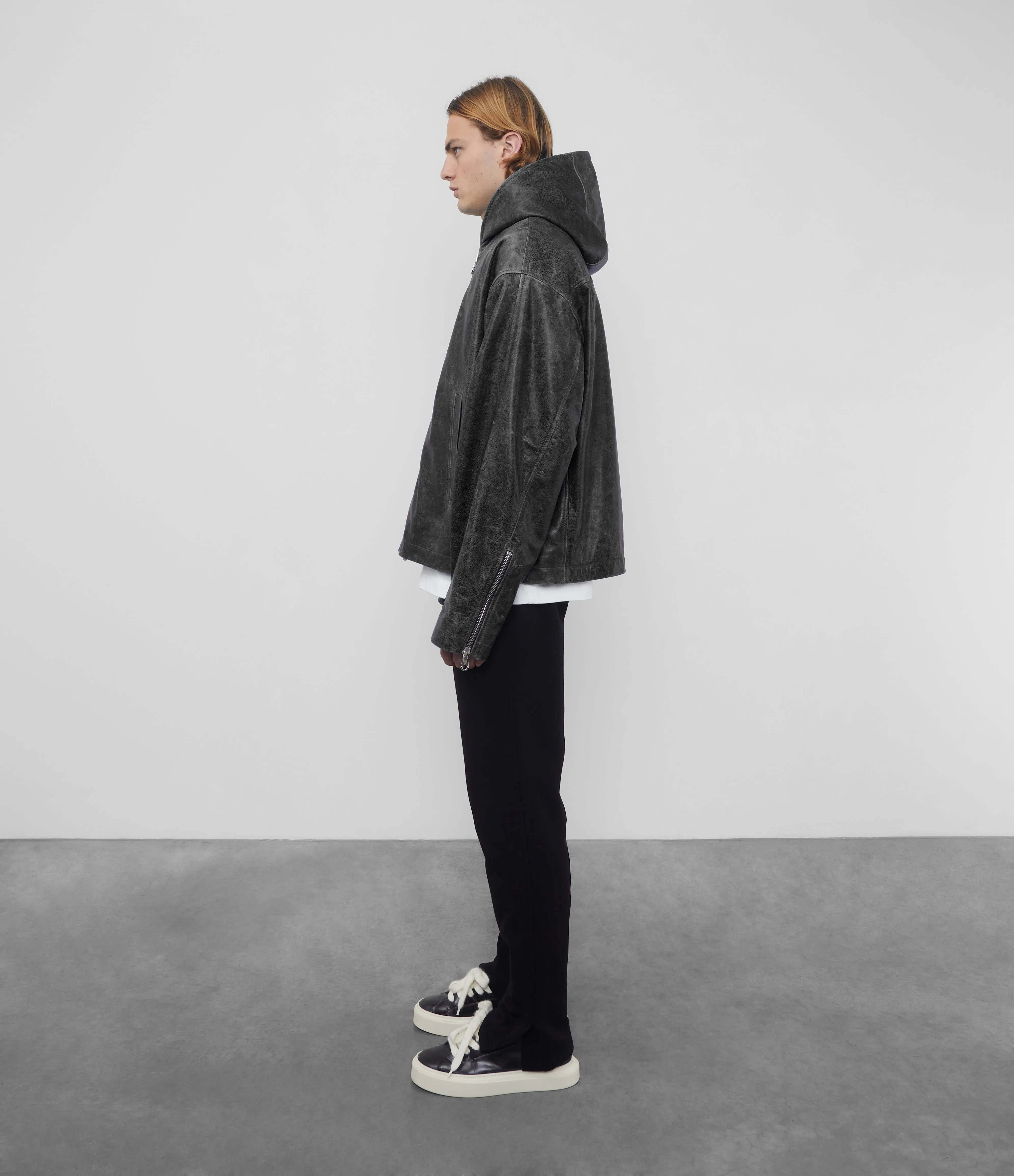 CB HOODED LEATHER JACKET sold by Cole Buxton product image thumbnail 4