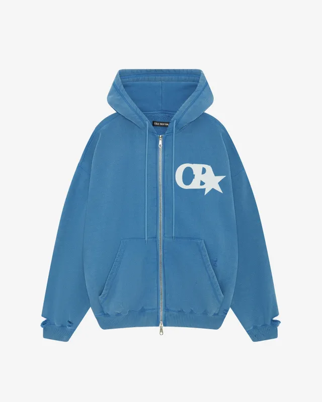 CB STAR DISTRESSED POCKET ZIPPED HOODIE sold by Cole Buxton
