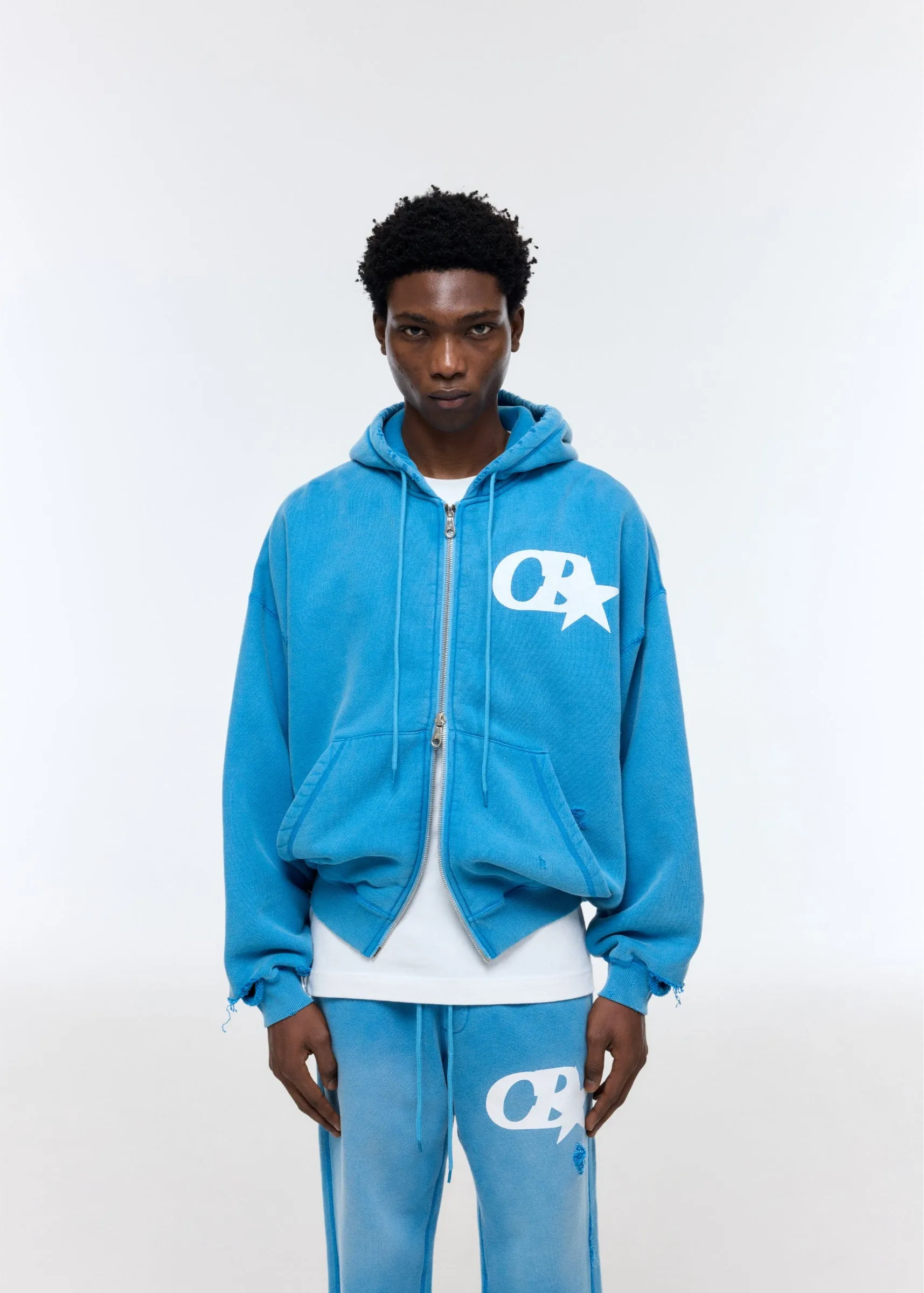 CB STAR DISTRESSED POCKET ZIPPED HOODIE sold by Cole Buxton product image thumbnail 4