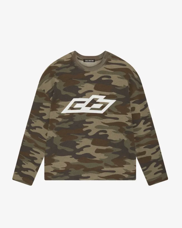 CAMO RALLY WAFFLE LONG SLEEVE T-SHIRT sold by Cole Buxton