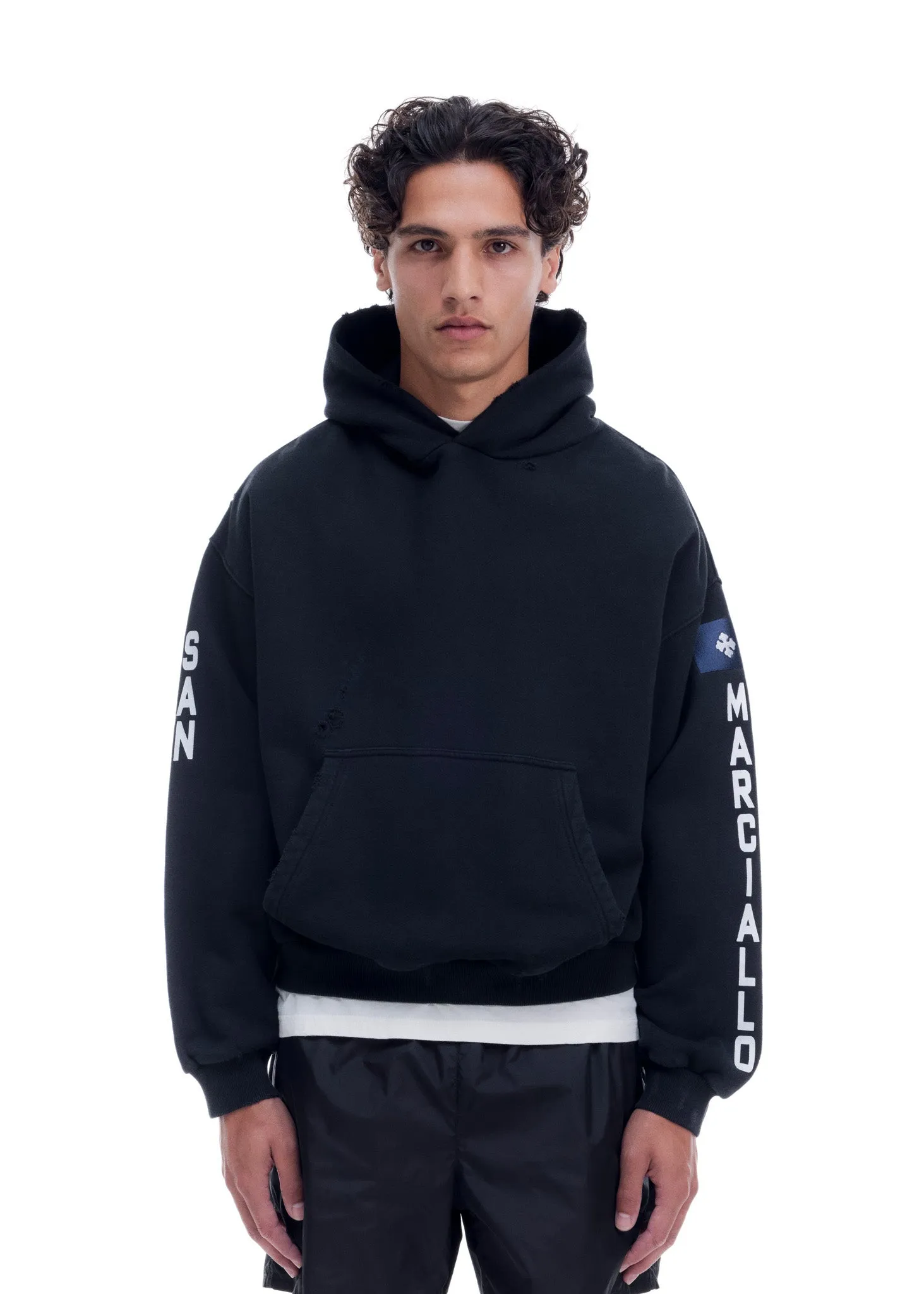 SM DISTRESSED HOODIE sold by Cole Buxton product image thumbnail 5