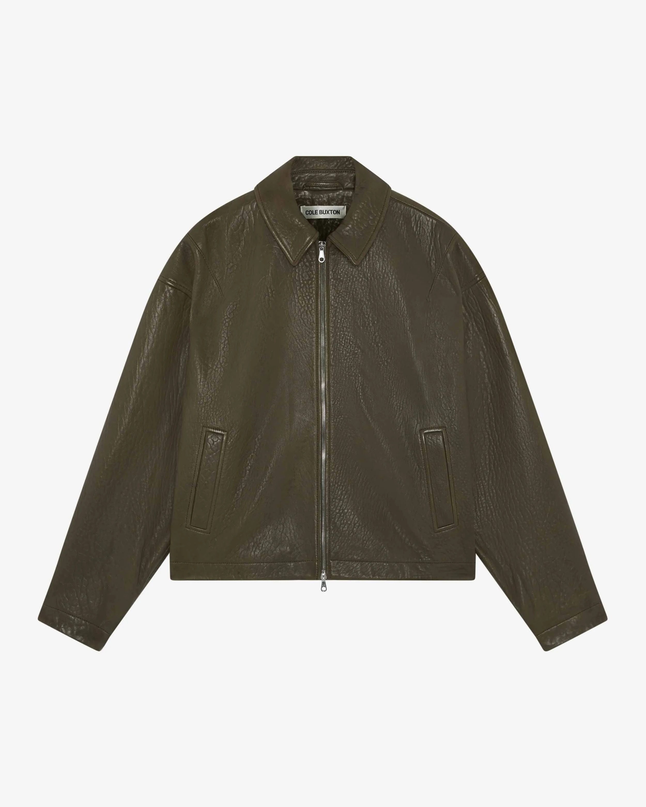 SHRUNKEN LEATHER JACKET sold by Cole Buxton