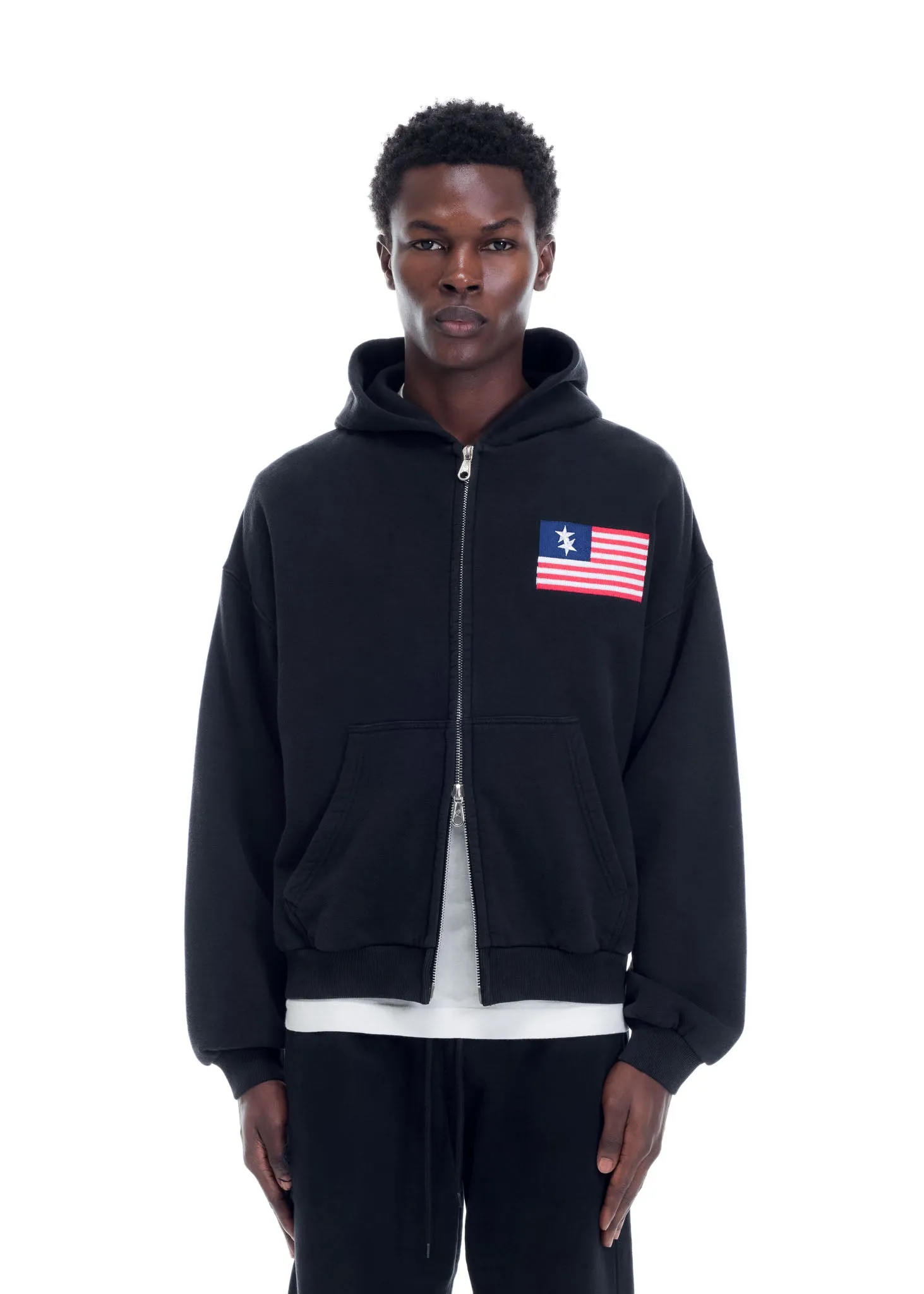 TWO STAR FLAG ZIPPED HOODIE sold by Cole Buxton product image thumbnail 5