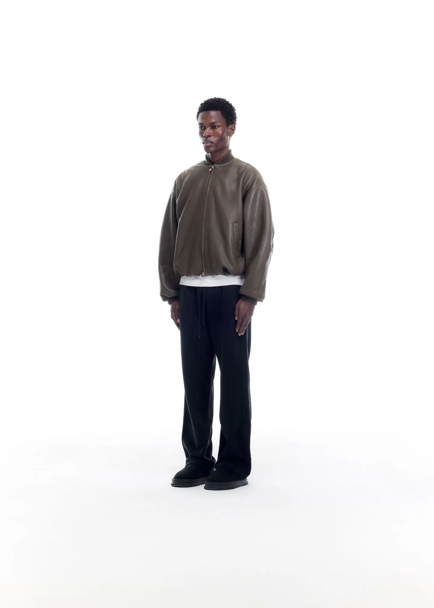 SHRUNKEN LEATHER BOMBER sold by Cole Buxton product image thumbnail 3