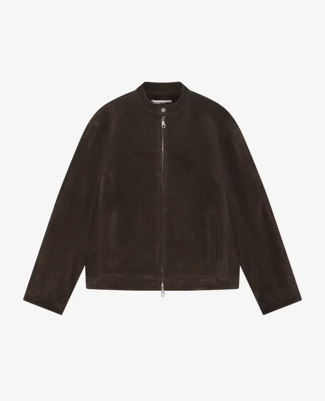 SUEDE DECAL RACER JACKET sold by Cole Buxton