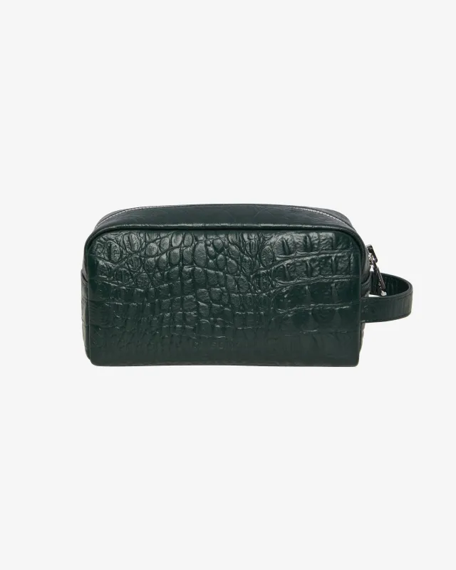 CROC EMBOSSED LEATHER WASH BAG sold by Cole Buxton