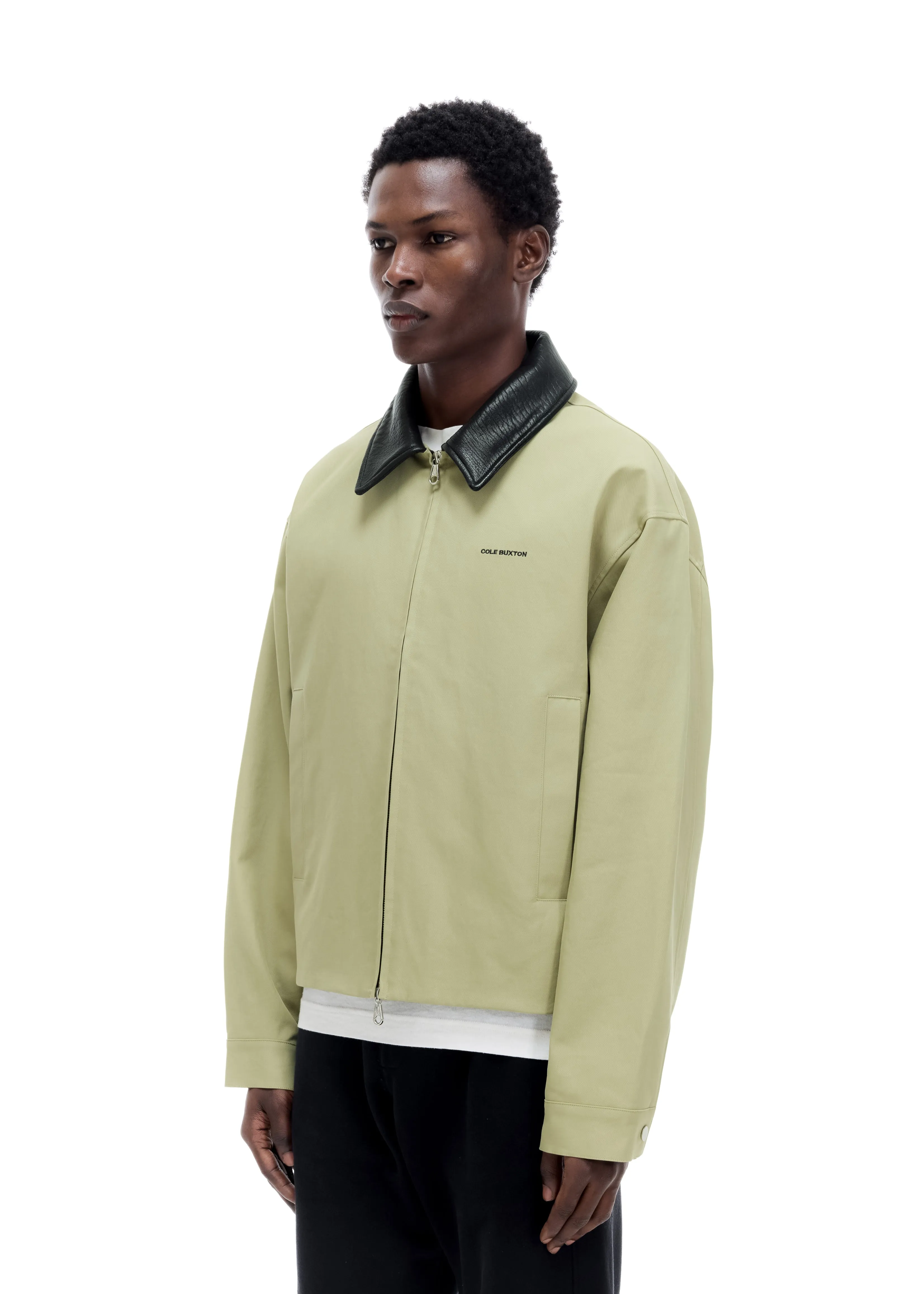 LEATHER COLLAR COTTON OVERSHIRT sold by Cole Buxton product image thumbnail 5