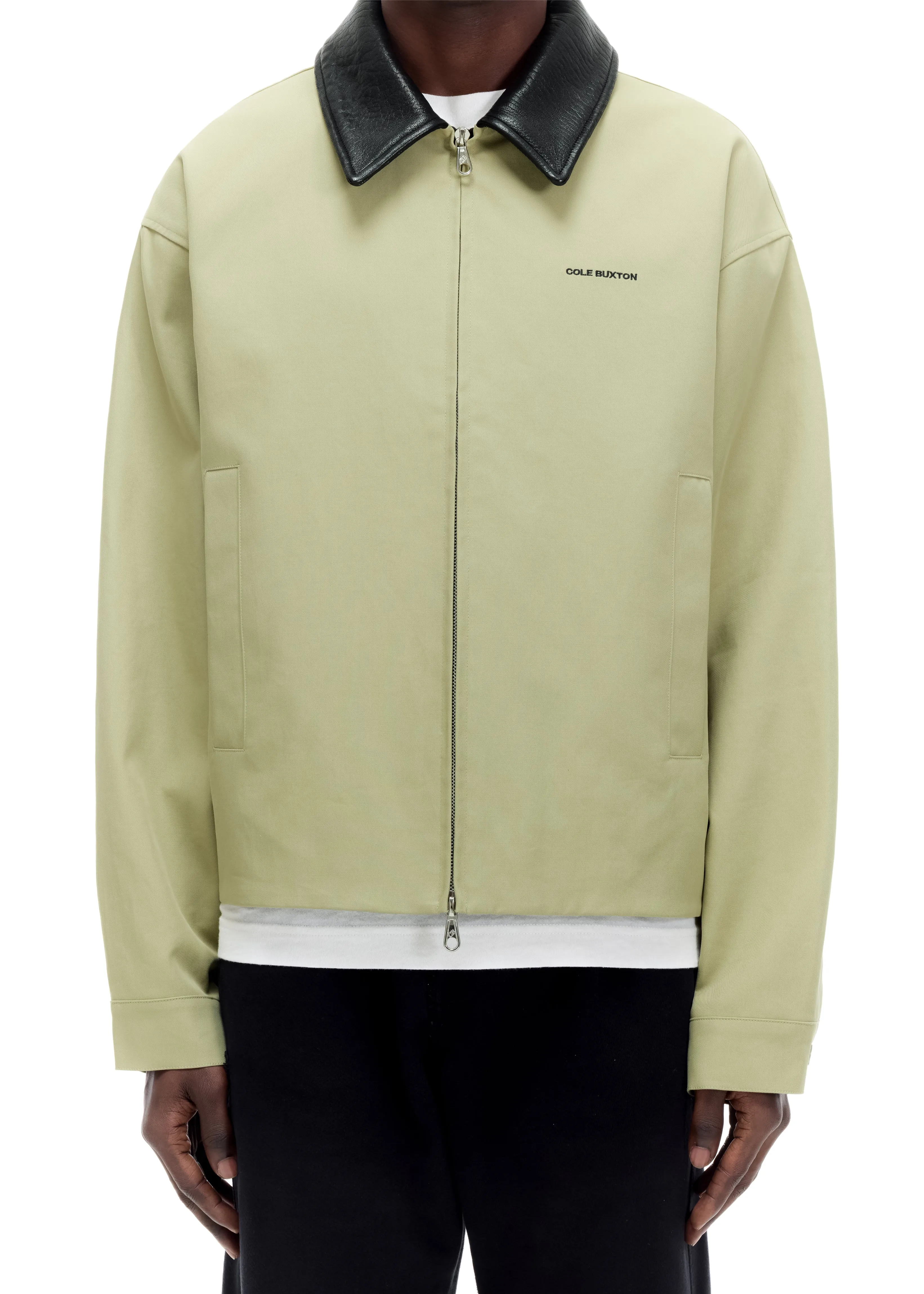 LEATHER COLLAR COTTON OVERSHIRT sold by Cole Buxton product image thumbnail 3