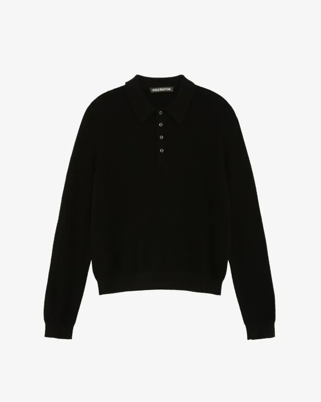 CASHMERE KNIT POLO SWEATER made by Cole Buxton