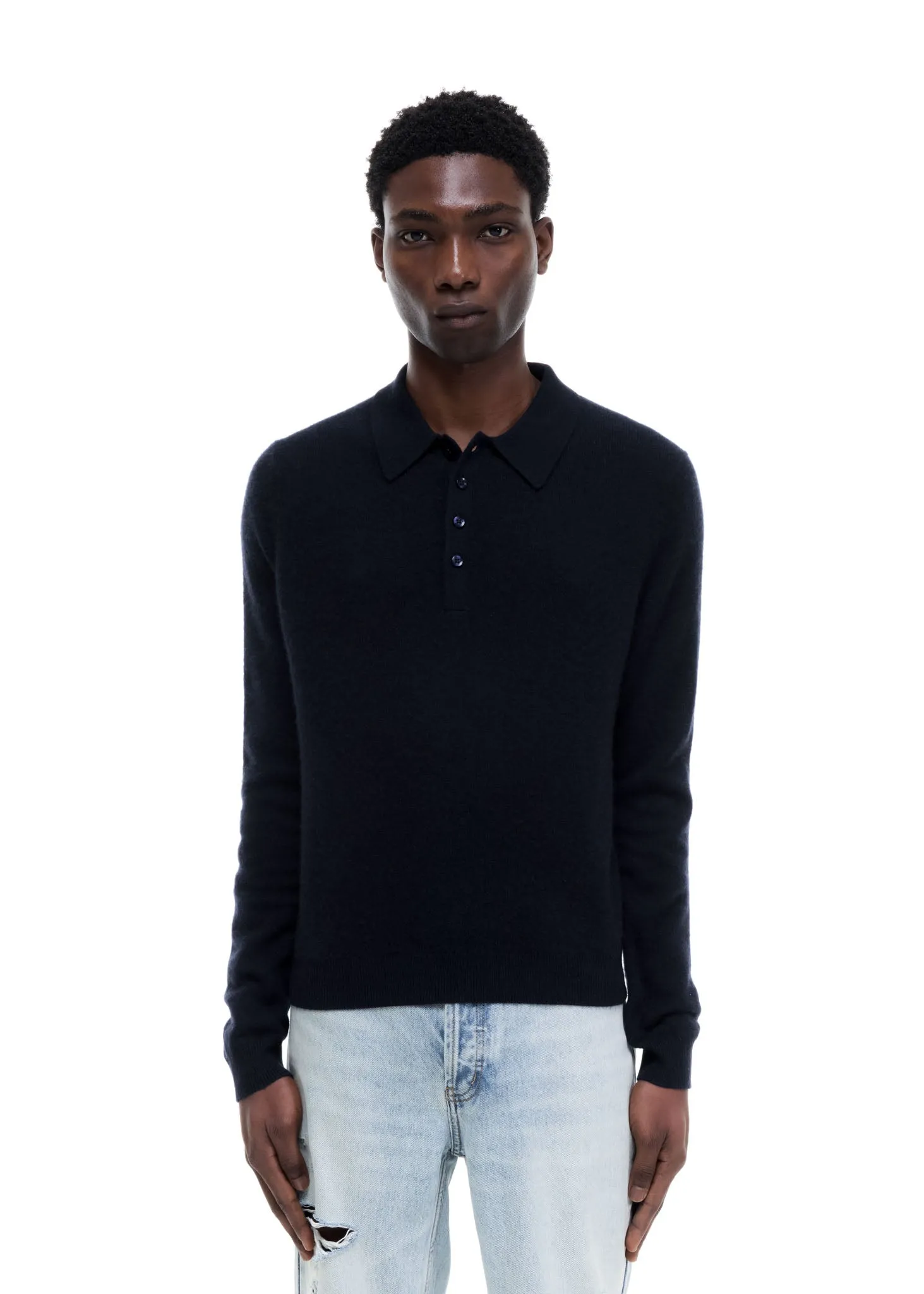 CASHMERE KNIT POLO SWEATER sold by Cole Buxton product image thumbnail 5