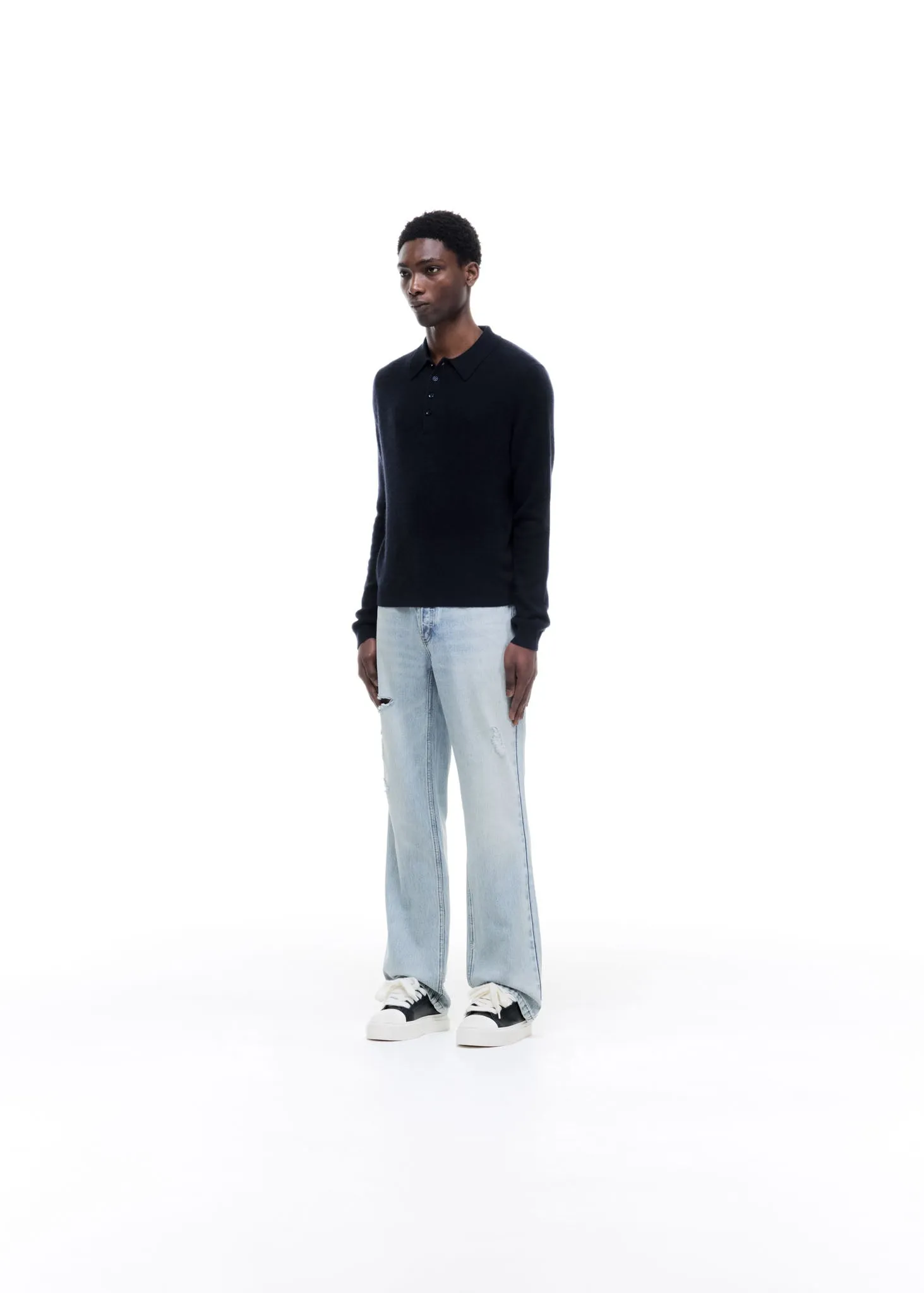 CASHMERE KNIT POLO SWEATER sold by Cole Buxton product image thumbnail 3