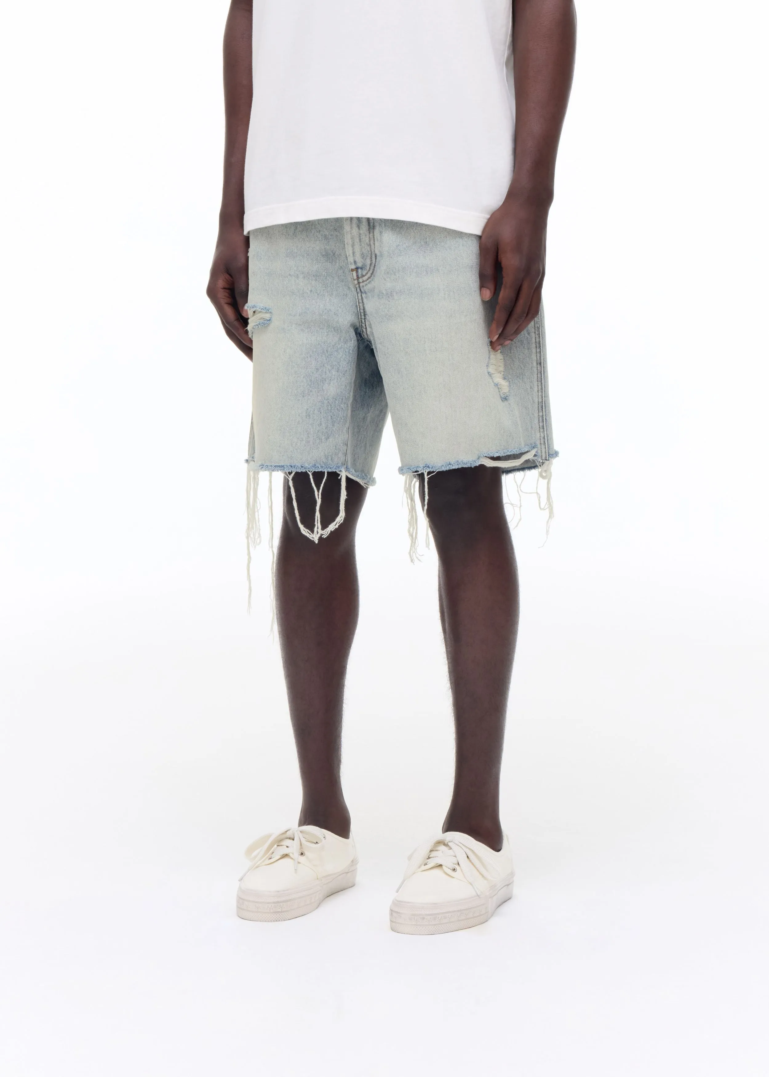 DISTRESSED CUT DENIM SHORT sold by Cole Buxton product image thumbnail 5