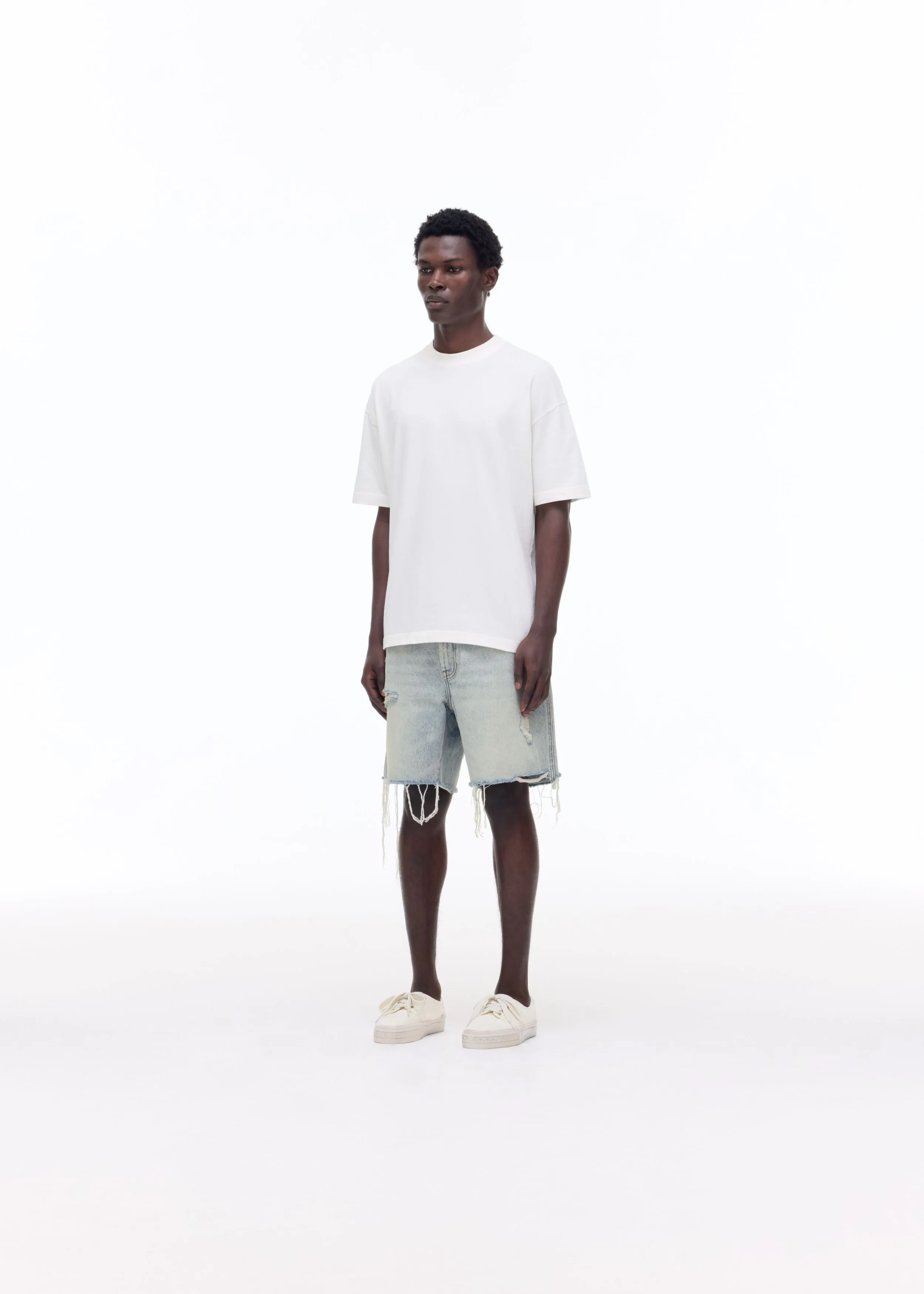 DISTRESSED CUT DENIM SHORT sold by Cole Buxton product image thumbnail 3