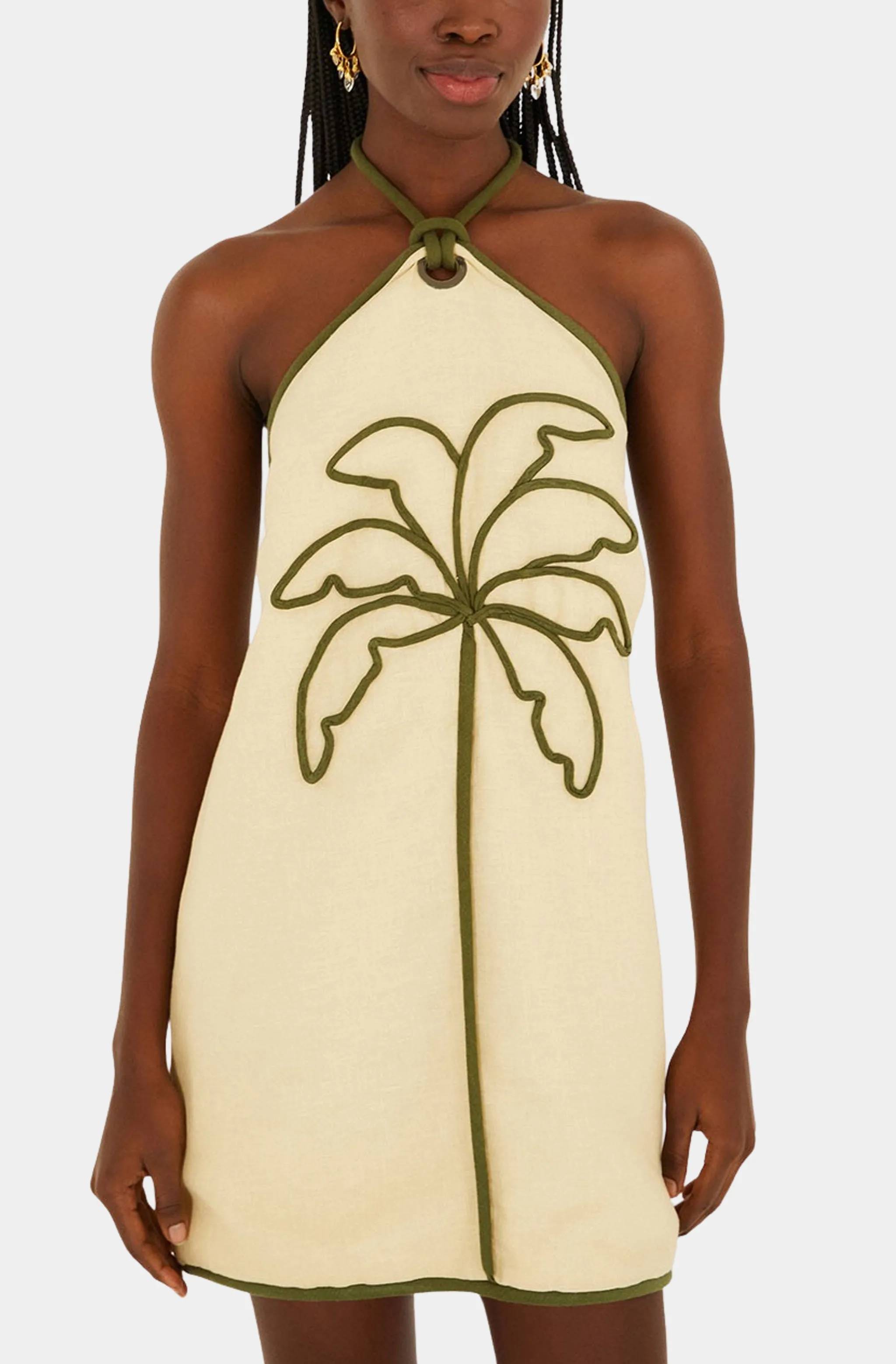 Sand Coconut Sleeveless Mini Dress sold by Hemline