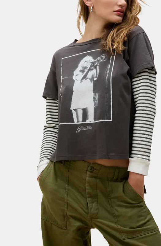 Blondie Debbie Trumpet Photo Solo Twofer Long Sleeve sold by Hemline