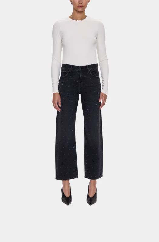 Lexi Mid Rise Bowed Straight Jean sold by Hemline