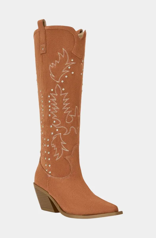 Beckett "Ella" Tan Western Boot made by Azalea Wang