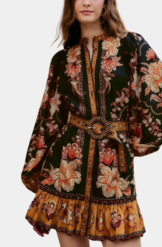 Majestic Garden Black Mini Dress sold by Hemline