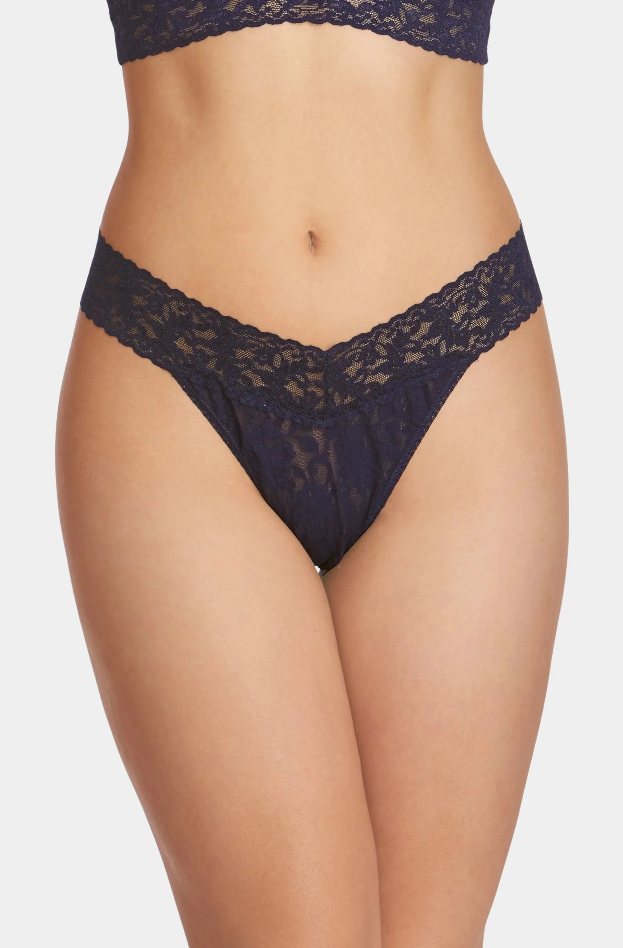 Signature Lace Original Rise Thong sold by Hemline product image thumbnail 2