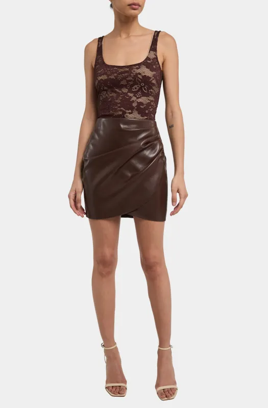 Shyann Vegan Leather Mini Skirt sold by Hemline