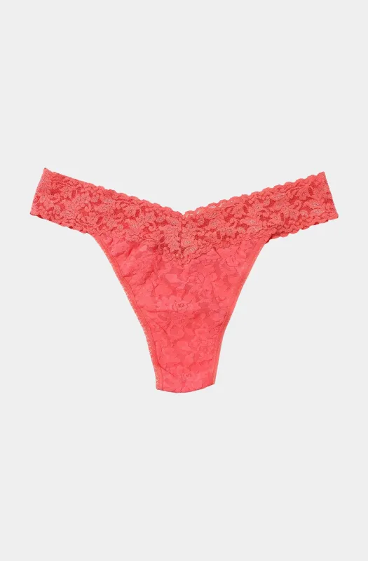 Signature Lace Original Rise Thong sold by Hemline