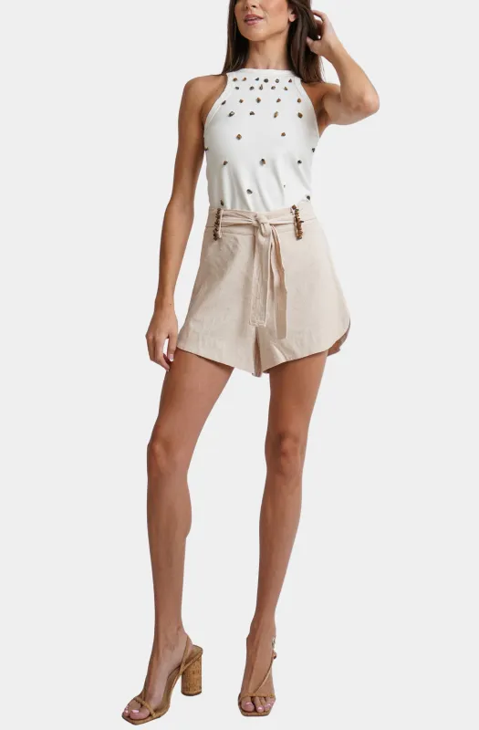 Shorts with Beaded Belt Loops sold by Hemline