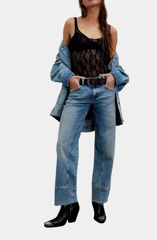 Risk Taker Mid-Rise Straight Jean sold by Hemline