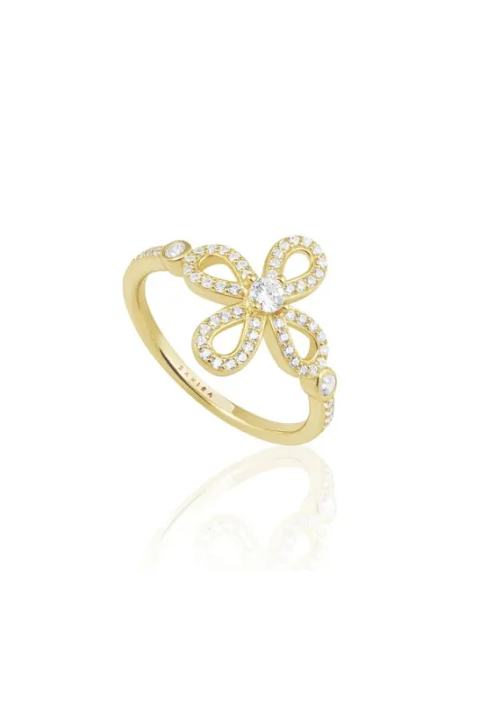 Chantel CZ Flower Ring sold by Hemline