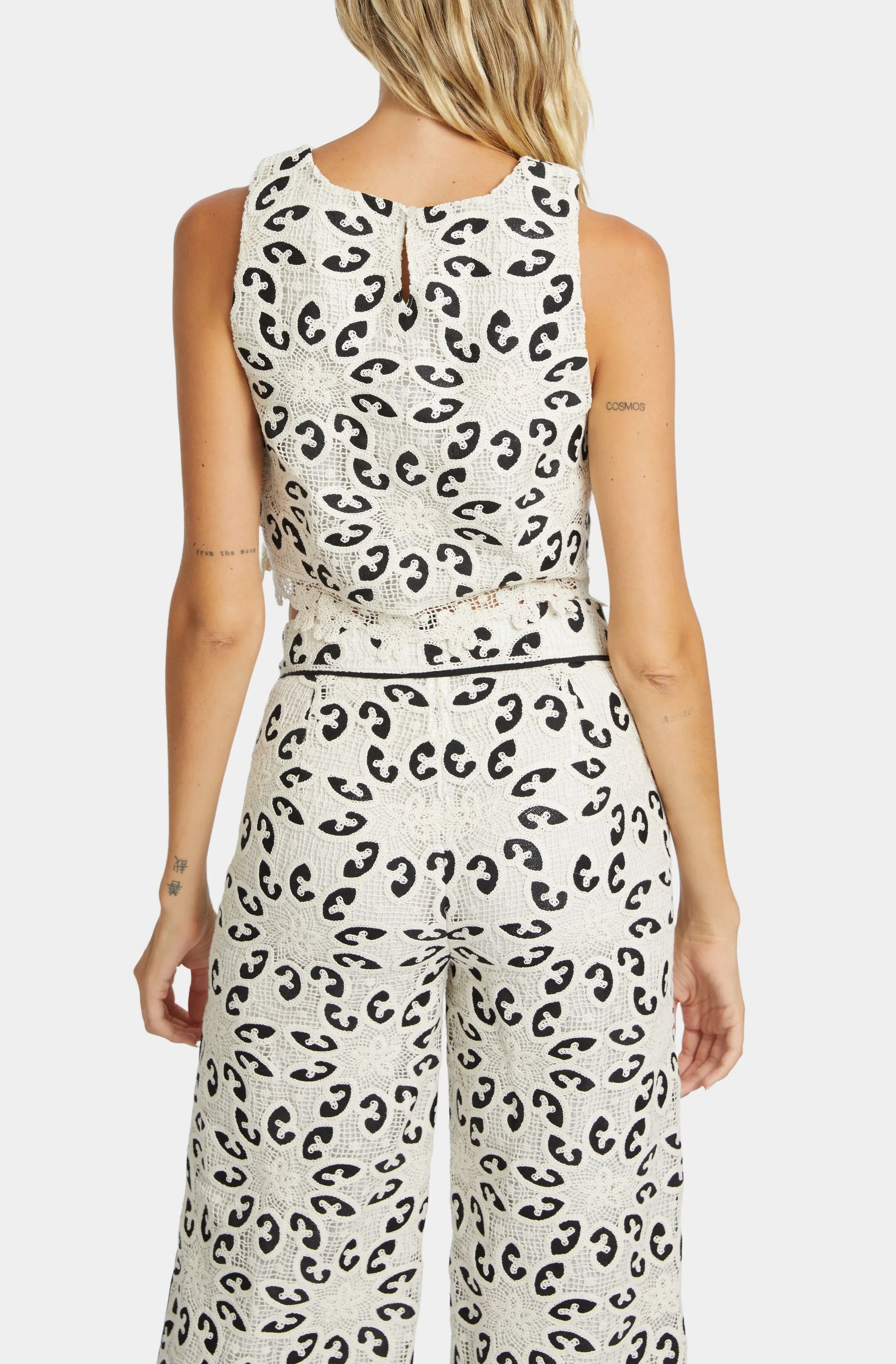 Isabelle Ivory/Black Lace Top sold by Hemline product image thumbnail 3