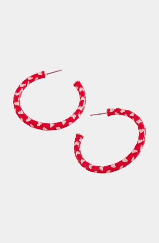 Valentines Day Enamel Hoop Earrings sold by Hemline