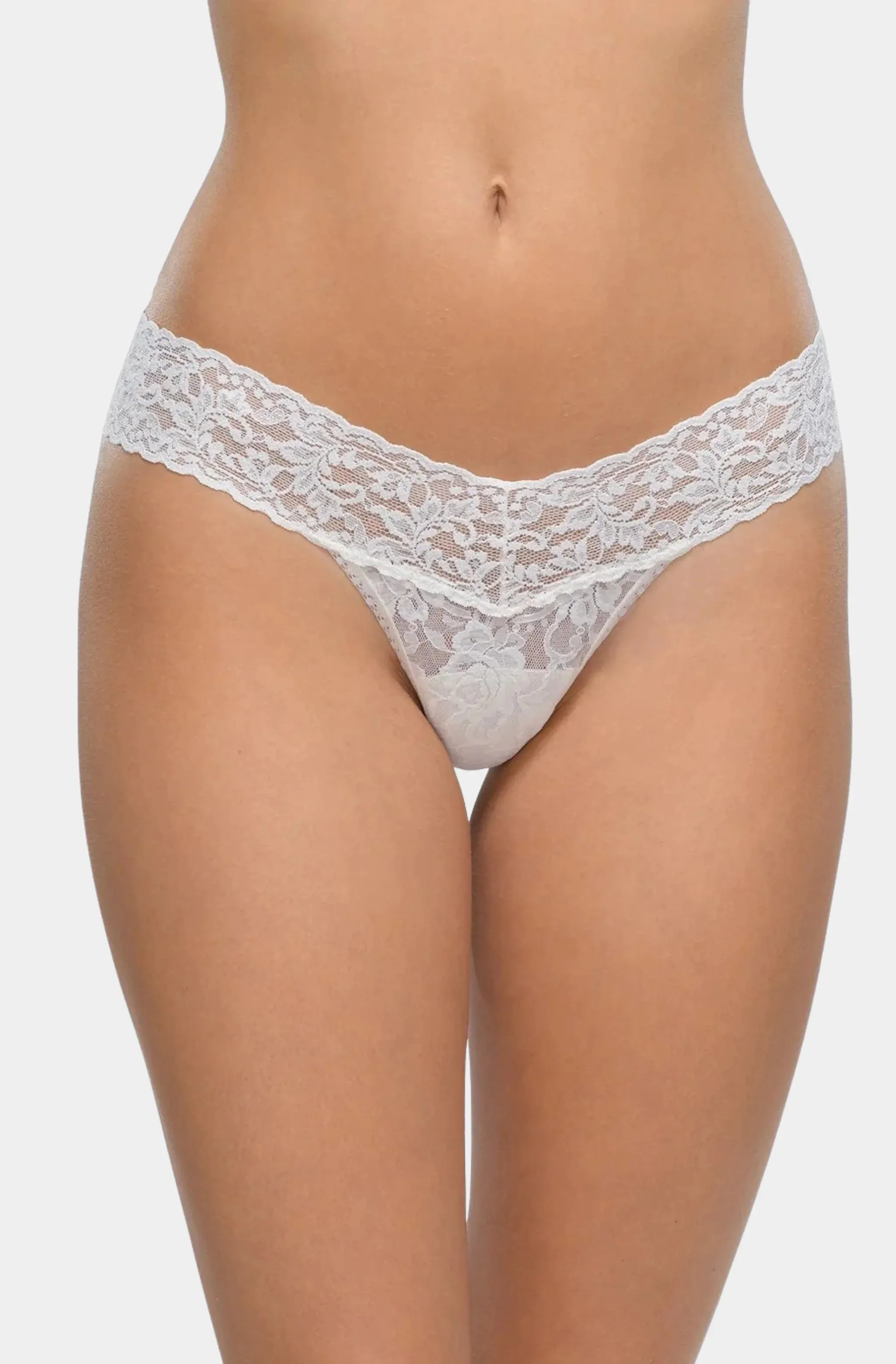 Signature Lace Low Rise Thong sold by Hemline