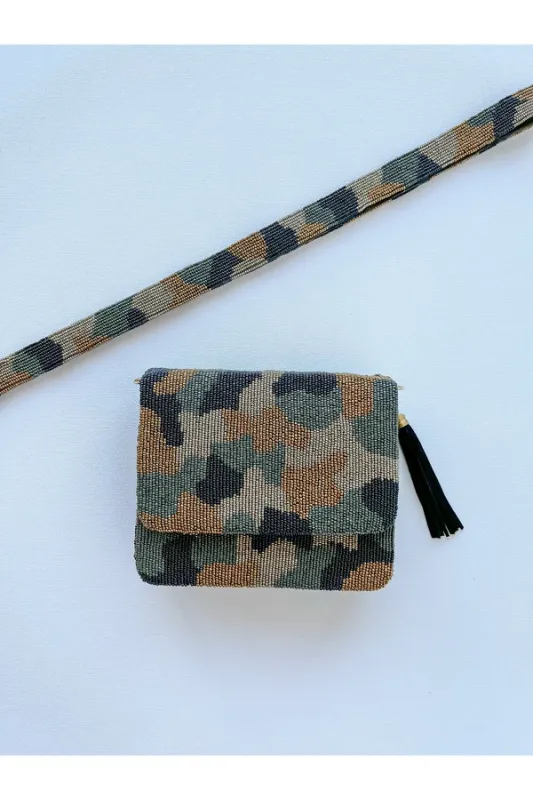 Square Bag W/ Front Flap- Camo sold by Hemline