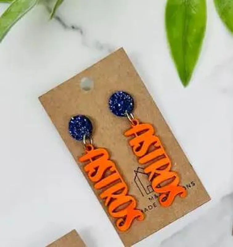Astros Inspired Dangle Earring sold by Hemline