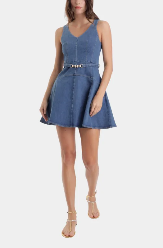 Lola Denim Mini Dress made by Karina Grimaldi