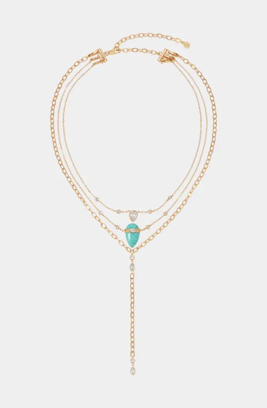 Turquoise Solstice Layered Necklace sold by Hemline