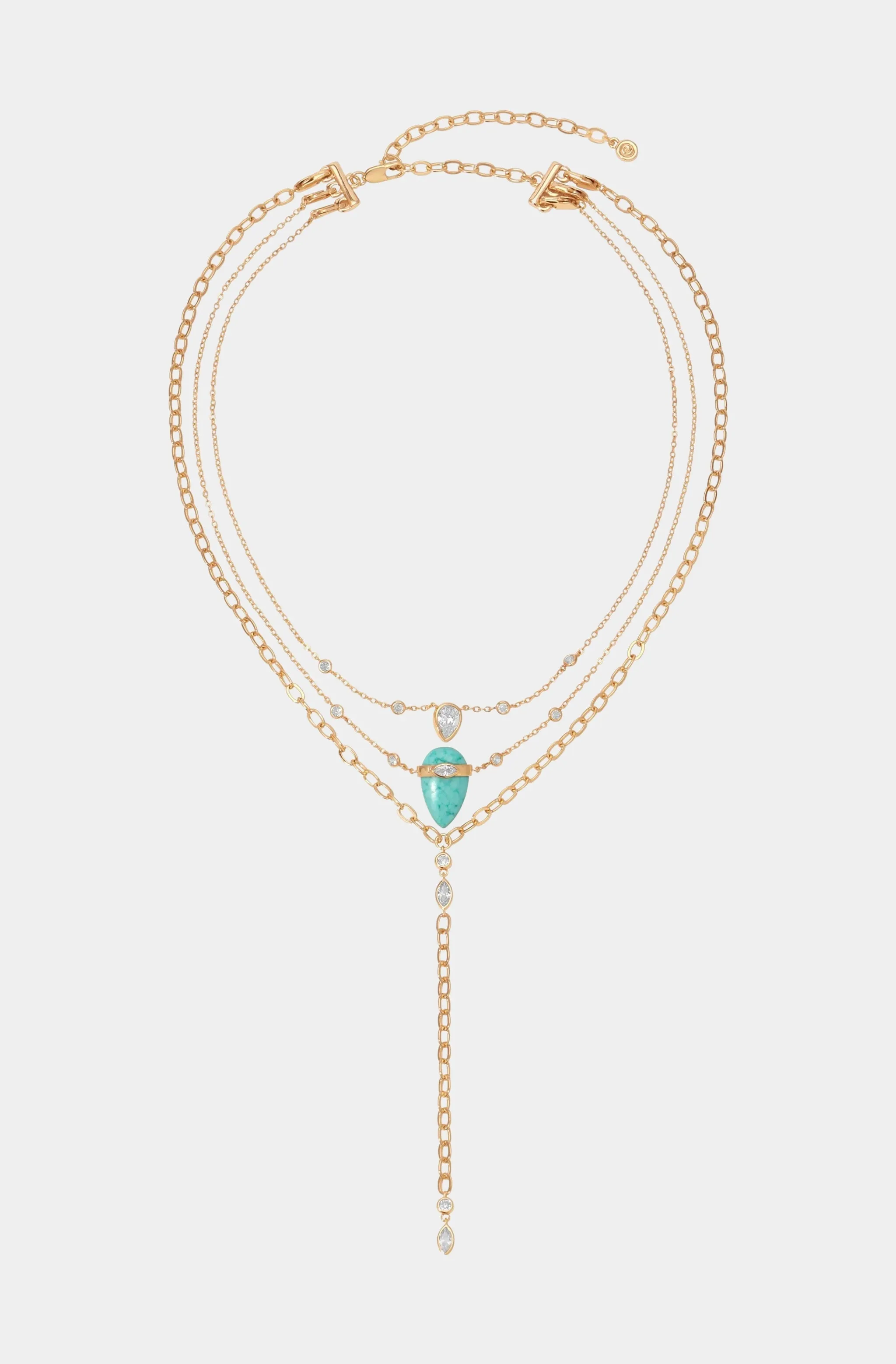 Turquoise Solstice Layered Necklace sold by Hemline