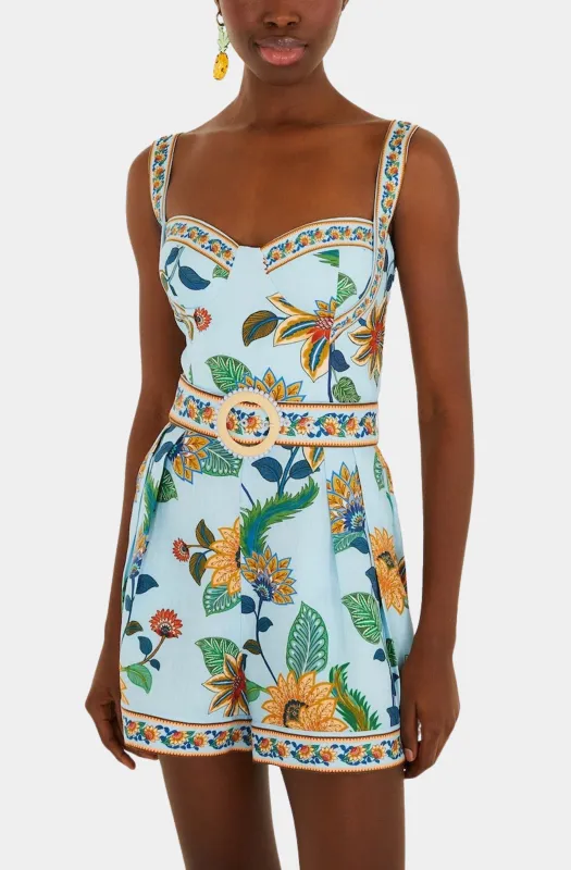 Floral Delhi Light Blue Romper sold by Hemline