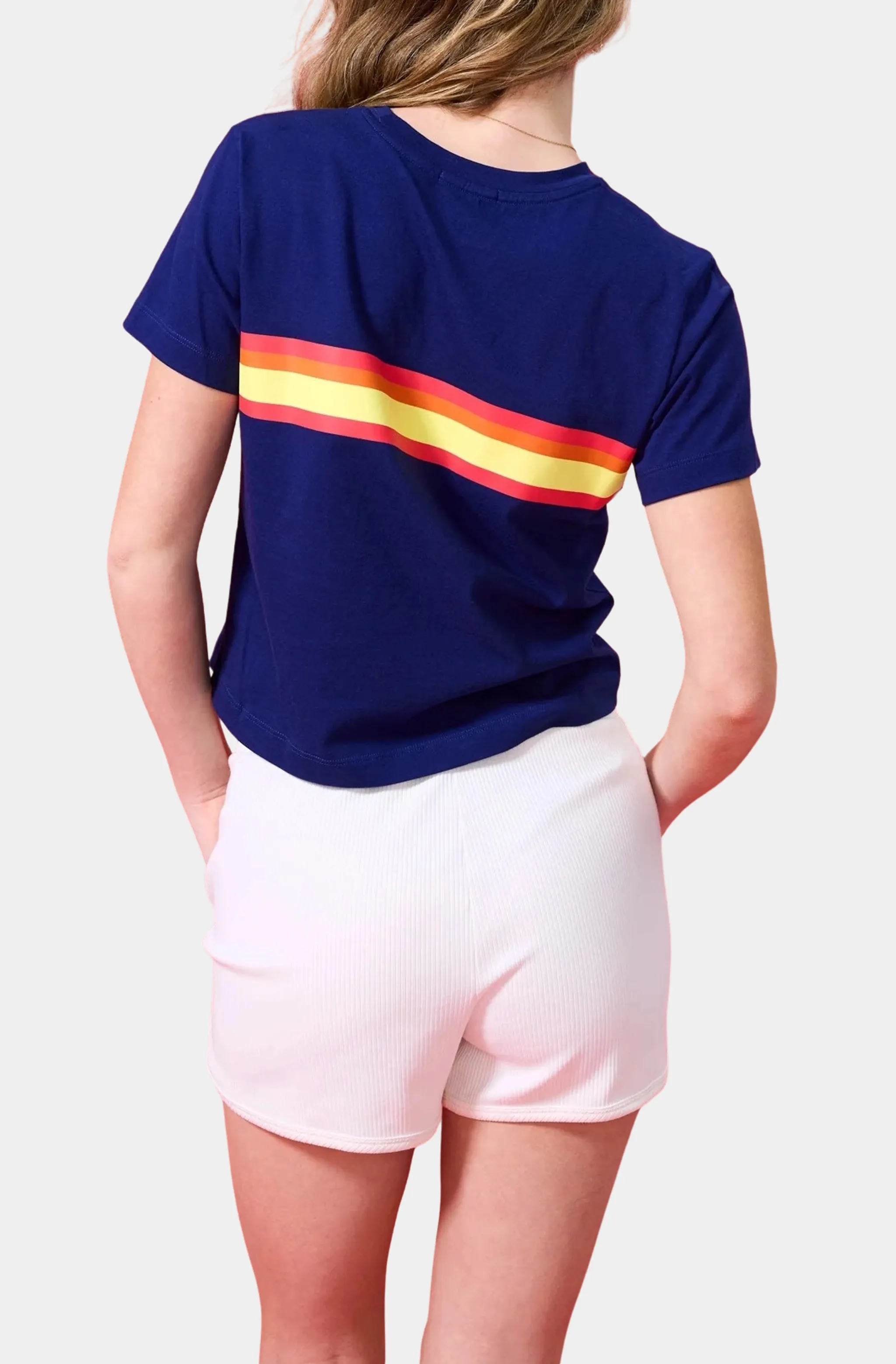 Astros Navy Stripe Logo Tee sold by Hemline product image thumbnail 2