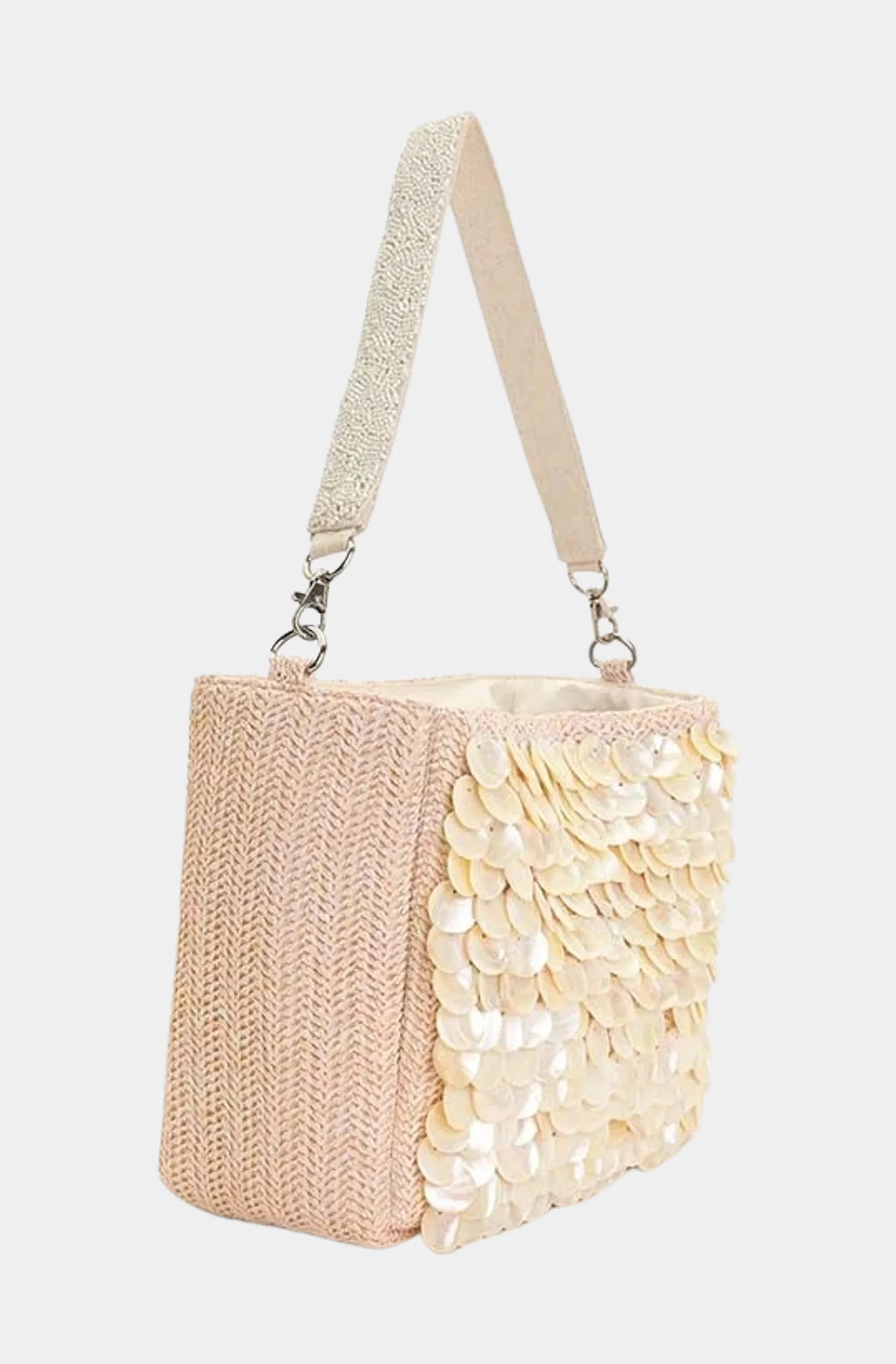 Embellished Shells and Raffia Bucket Bag sold by Hemline product image thumbnail 4
