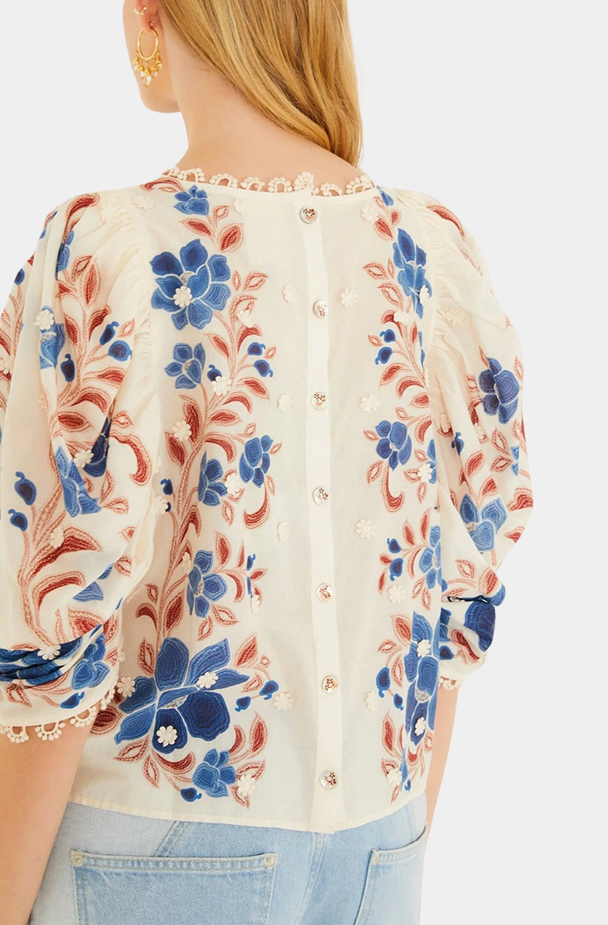Renata Floral Sand Blouse sold by Hemline product image thumbnail 2